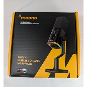 Maono PD100W Wireless Dynamic Microphone RGB Black Gaming Streaming PC Mobile